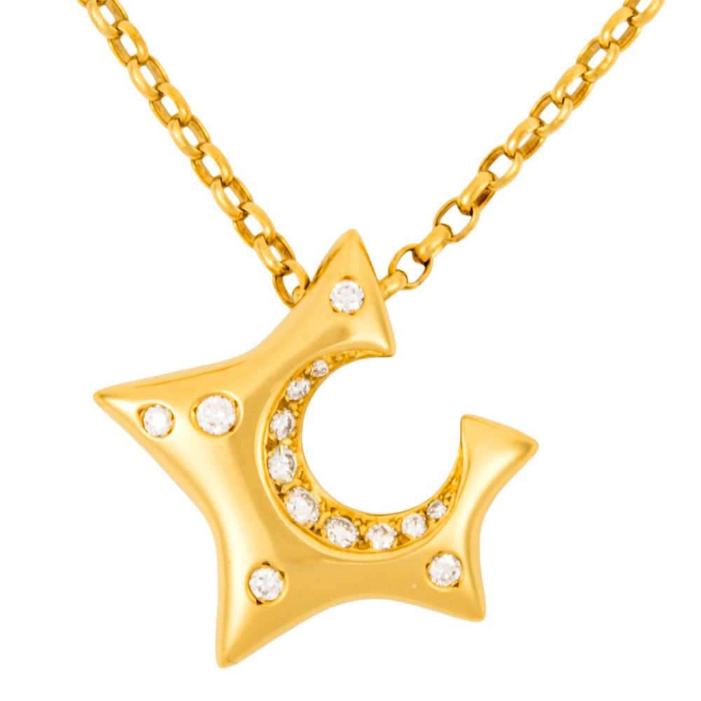 ミキモト MIKIMOTO スターモチーフ ネックレス ダイヤモンド 0.39ct