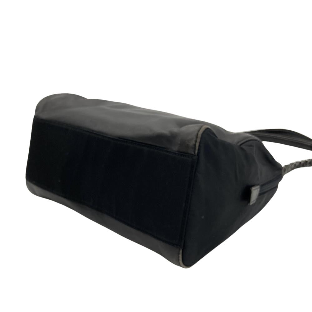 プラダ PRADA チェーン ショルダーバッグ レザー ブラック【中古